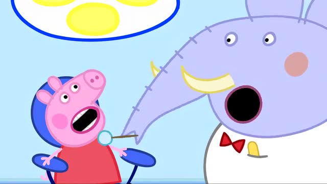 小猪佩奇:乔治认真刷牙,还定期去检查牙齿,牙齿很健康呢