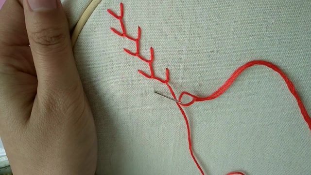 刺绣基础针法教程之飞鸟绣,很实用的针法,你学会了吗