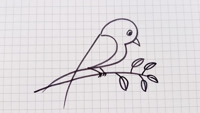 简笔画:用数字123画枝头鸟,画个哄孩子吧