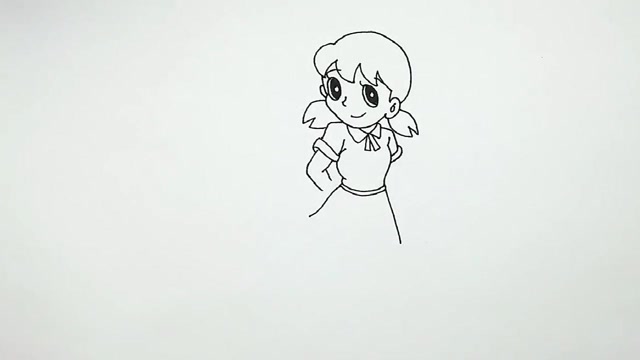 diy简笔画:如何从哆啦a梦中画出,可爱的卡通人物静香