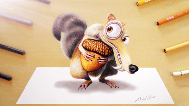 冰河时代,画爱吃松子的小松鼠