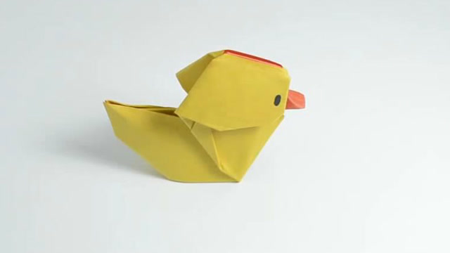 可爱的折纸小黄鸭,仔细看一遍,你就能学会了!