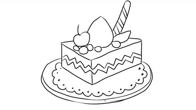 3-4岁儿童简笔画蛋糕图片