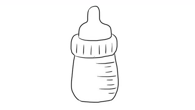 简单的奶瓶儿童亲子简笔画宝宝轻松学画画
