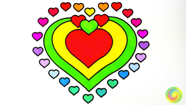 彩色爱心简笔画儿歌