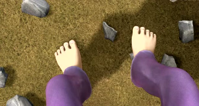 熊出没:没有穿鞋子的光头强追熊大结果被小石头扎到脚