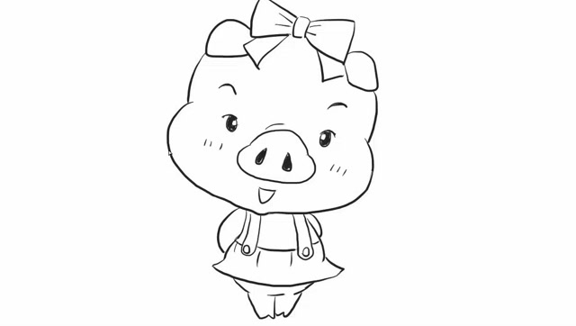 可爱的猪小妹幼儿亲子简笔画 宝宝轻松学画画