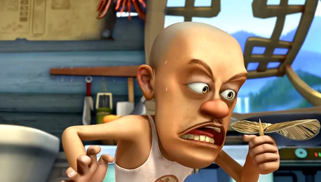 光头强劲真大,把扇子都给扇坏了