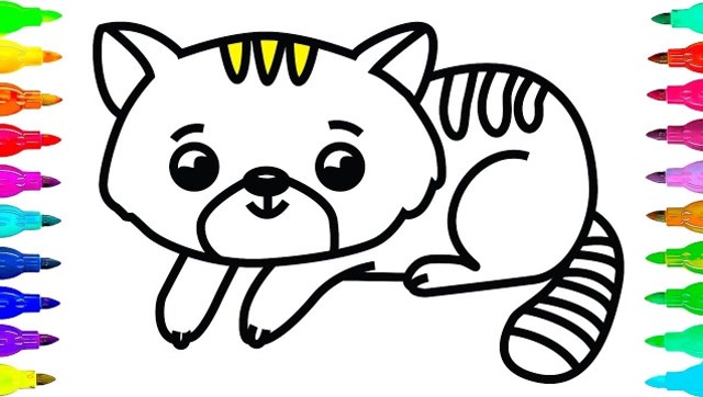 宝爱画画:画一只漂亮小红猫