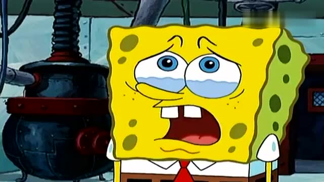 海绵宝宝悲伤到了极点,只好唱起了歌