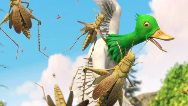 熊出没探险日记:稻田鸭把蝗虫都赶跑了