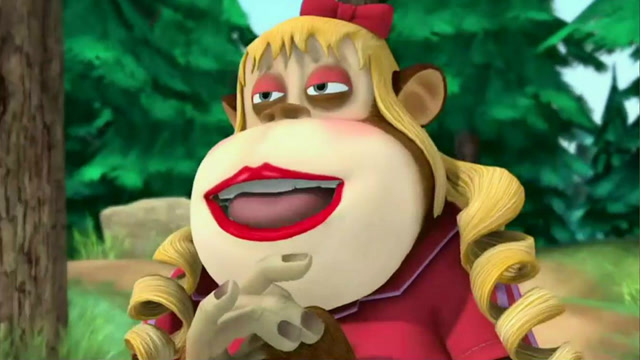 吉吉国王和熊二比谁最先取下光头强的帽子!娇滴滴的如花来了!