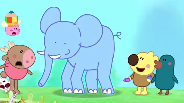 跟着小小画家熊小米画一只长鼻子大象