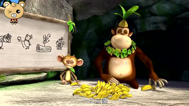 熊出没:今天吉吉国王在训练毛毛优雅的吃香蕉