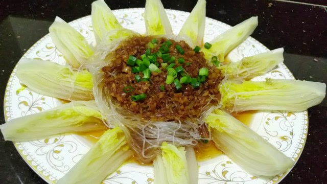 蒜蓉粉丝蒸娃娃菜,清淡,好吃既好看