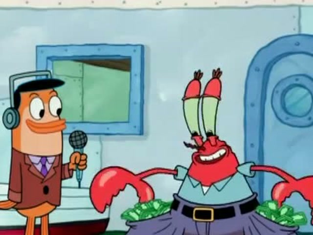 海绵宝宝:谢老板和主持人一起对话聊天着啊