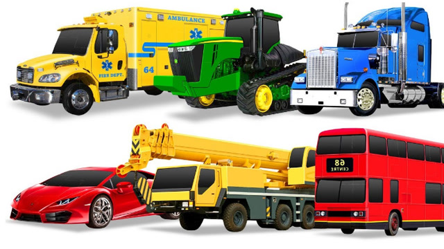 趣味启蒙:大吊车 消防车 双层客车
