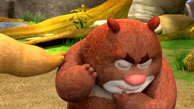 熊大吃蜂蜜导致牙齿生虫了