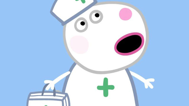 小羊苏西是佩奇最好的朋友,她打扮成了一位护士