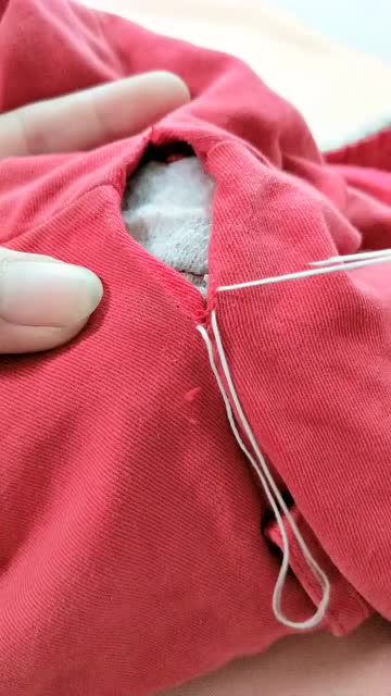 棉衣外套开线不用拆里子,这样缝无痕如新