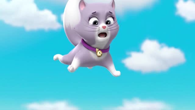 汪汪队立大功:机器猫出现故障了,把莉莉带到了天空上