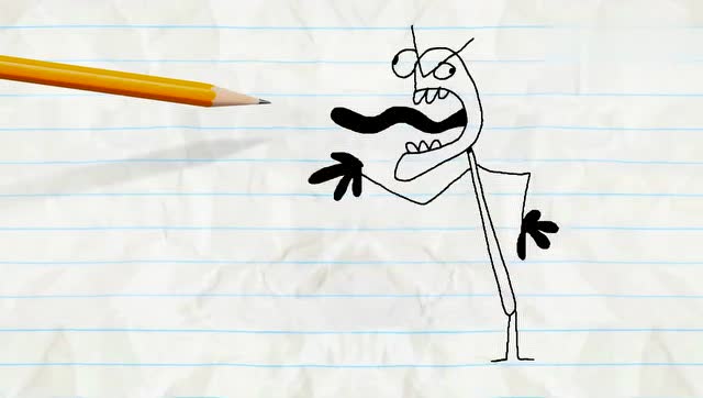 创意铅笔画动画铅笔人帅气诞生会动逗人发笑哦