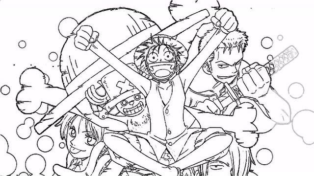 一分钟简笔画 海贼王小团体!