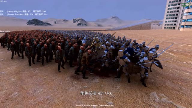 史诗战争模拟器 1000重装骑士对战1000丧尸 他们怎么战斗到一起的