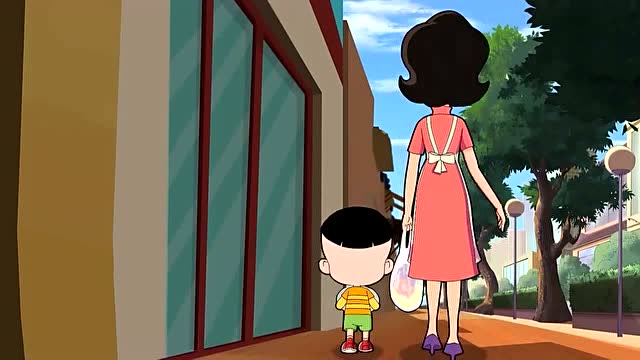 大头儿子和围裙妈妈在回家的路上说,消息也是可以用来交换的