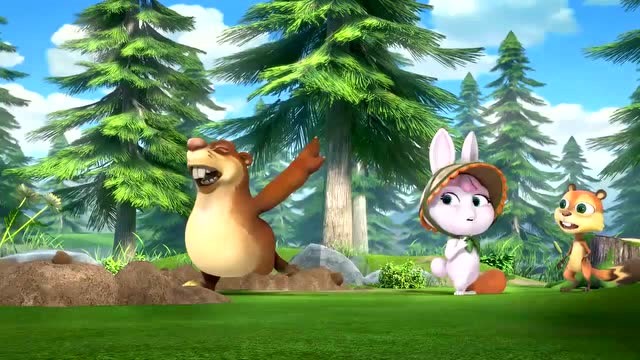 熊熊乐园:蹦蹦跟大家讲森林来了恐怖的动物,吓得大家乱跑