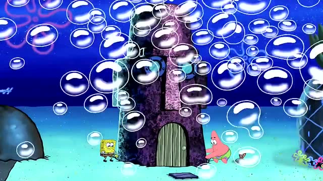 海绵宝宝海绵宝宝为了让他的房子吵翻,决定把章鱼堡倒过来!