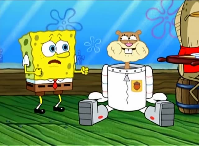 海绵宝宝8珊迪缺氧导致脸色发青,派大星给珊迪人工呼吸