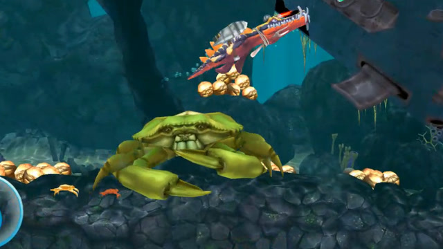 饥饿鲨进化:满星级满装备的滑齿龙,能打败终极大螃蟹吗?