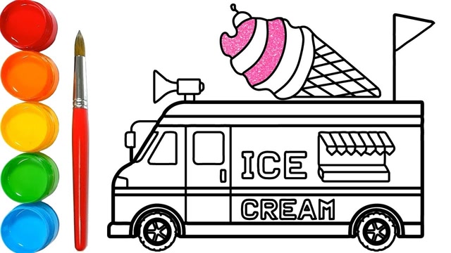 趣味简笔画:画冰淇淋车