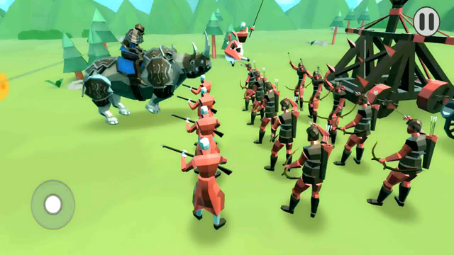 战争模拟器:一个巨大的犀牛骑兵,挑战敌人强大的方队!