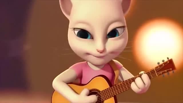 会说话的汤姆猫家族:安吉拉说她还要,自信的唱歌呢!