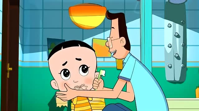 大头儿子最讨厌刷牙,小头爸爸教育儿子要注意清洁!