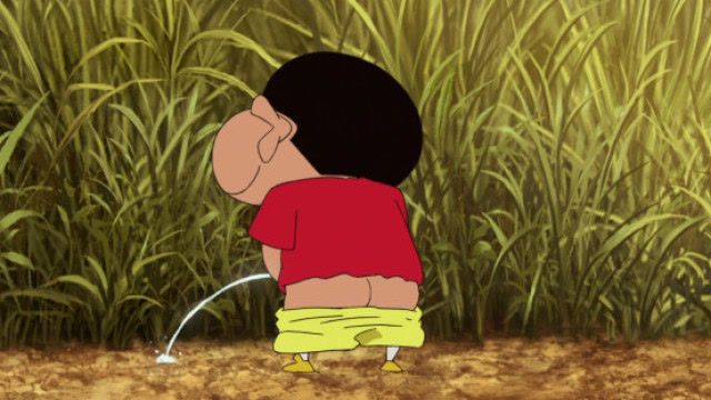 蜡笔小新随地小便,不小心干掉了一头吃人的仙人掌