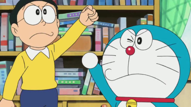 哆啦a梦:大雄和机器猫想拯救百姓,却找不到牢房,大雄向守卫询问