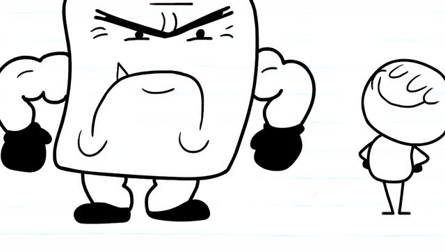 搞笑铅笔画小人:铅笔人欺负小孩结果遭报应了