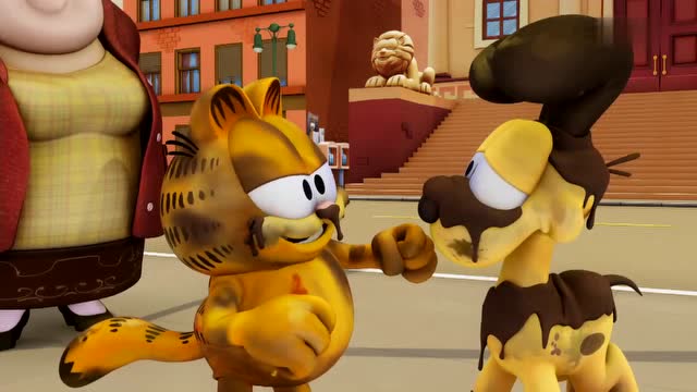 加菲猫:加菲猫和欧弟全身脏兮兮,全民想办法给它们洗澡!