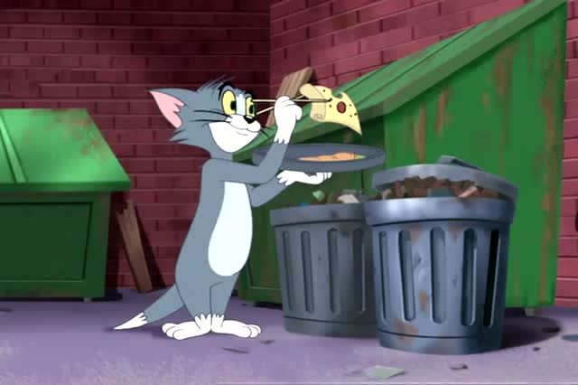 猫和老鼠:垃圾桶里的食物汤姆也觉得很香