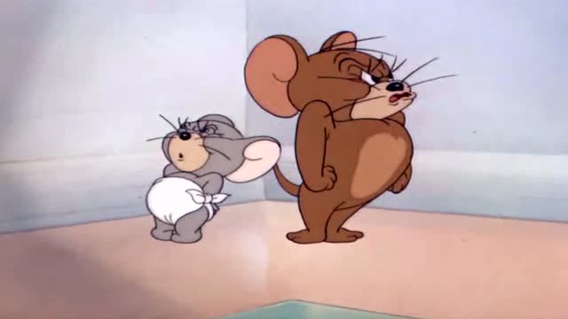 猫和老鼠:小老鼠被汤姆打的屁股通红,杰瑞愤怒了,居然变得这么猛