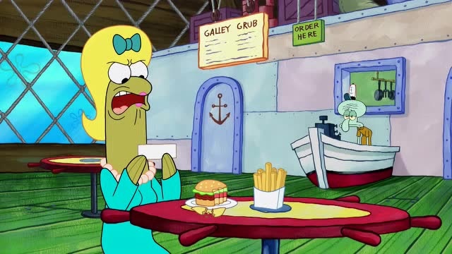 海绵宝宝不知道客人其实是吃了皮老板的臭臭饼干才跑光光的