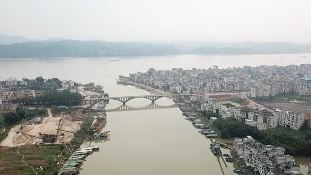 航拍广西藤县濛江镇,这座被三面江水环绕乡镇,你觉得好看吗?