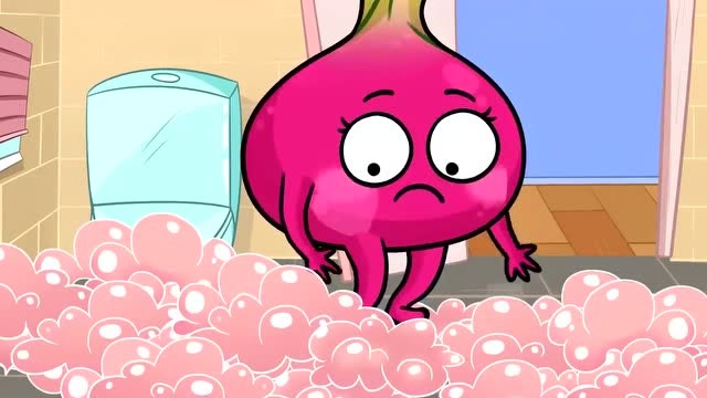 鳄梨动画:鳄梨宝宝洗澡,泡泡充满了浴室