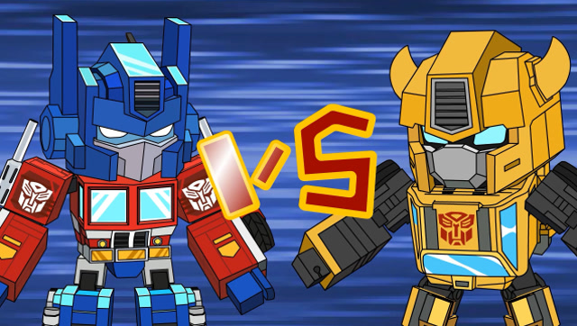 迷你世界格斗动画第399集:变形金刚之间的内战擎天柱vs大黄蜂