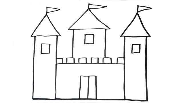 儿童简笔画;如何为儿童绘制一步一步的简单图画房子!