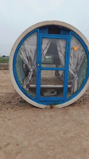 用水泥管做得海景房,成本低透光性还好,真是太棒了