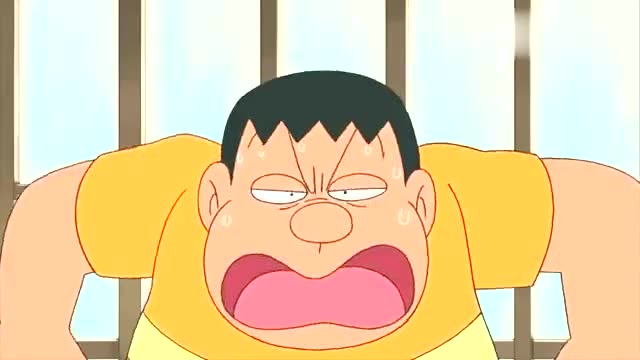 大雄变成气体一直纠缠胖虎,大雄想尽办法让胖虎生气